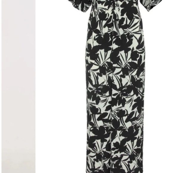 Floral Maxi Dress twist front V-neck maxi dress Drape sleeve,flattering XL - Picture 9 of 10